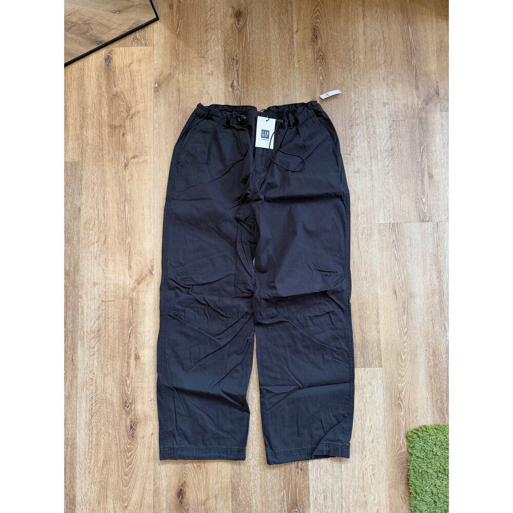 Gap x Madhappy Parachute Cargo Pants Black Gray Drawstring Waist Size S NWT